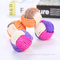 wholesale tricolor woven sisal ball cat toy ball